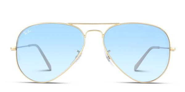 Ray-Ban 3025 Gold w/Crystal Blue (Non-Rx-able)
